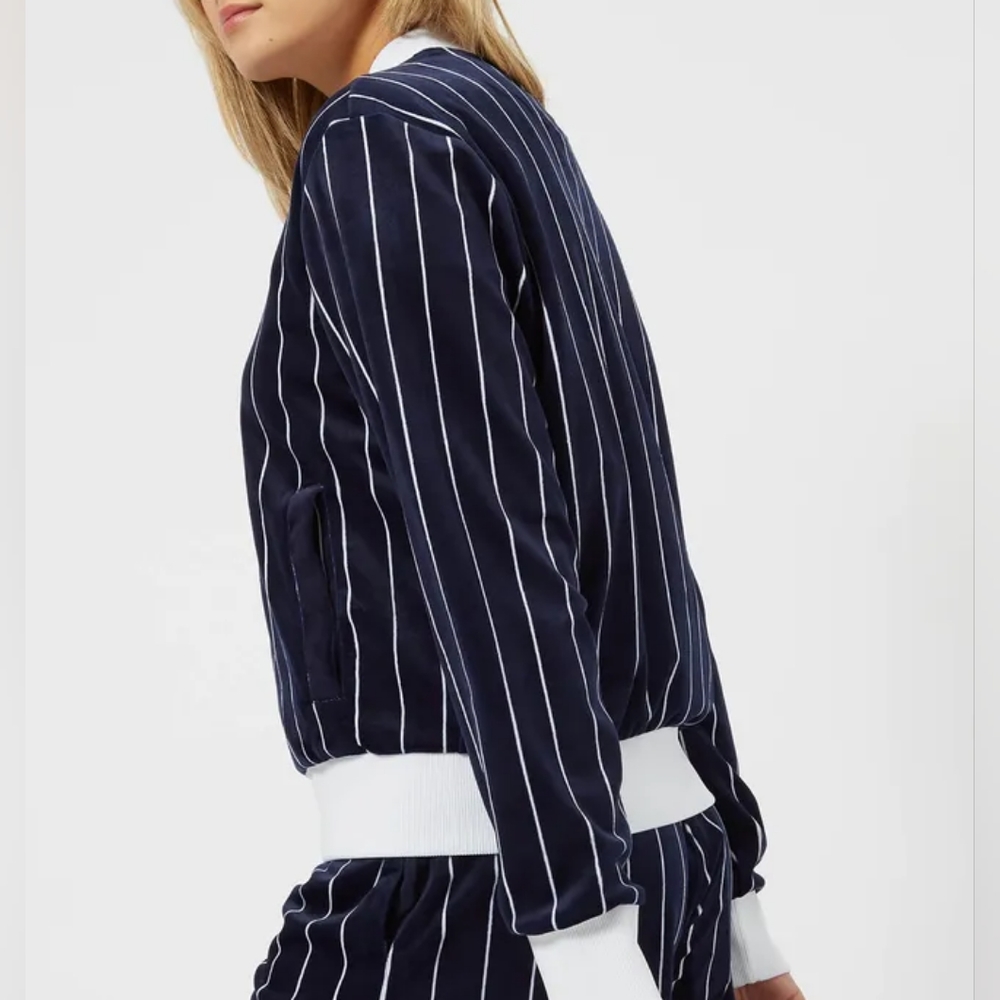 FILA Alaska Velour Pinstripe Bomber Jacket - Picture 4 of 7